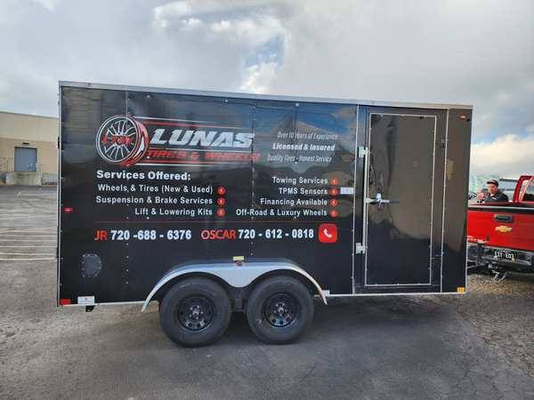Lunas Tires & Wheels — Trailer Wrap — Aurora