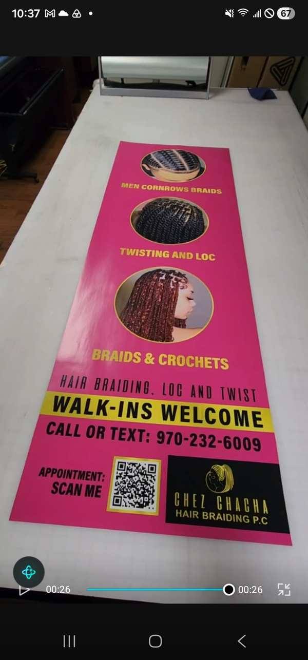Chez Chacha Hair Braiding — Banner Printing — Lafayette