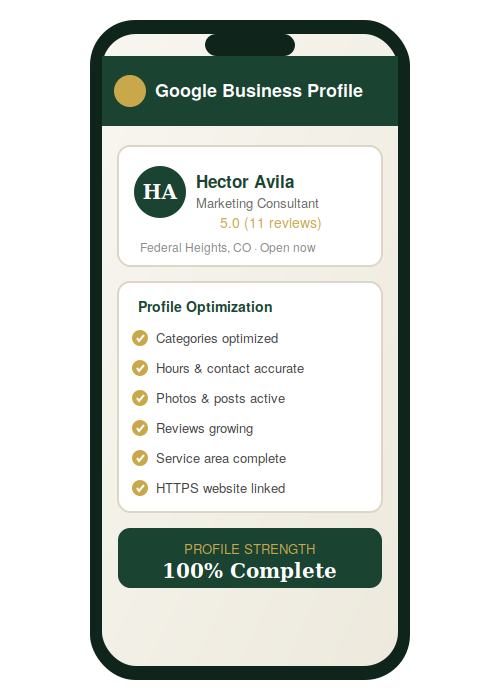 Perfil de Google Business Profile optimizado